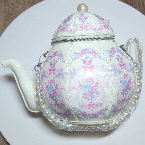 Dolls Kill Sugar Thrillz Tea Society Handbag Regency Teapot Bag Purse Kettle - Picture 2 of 10